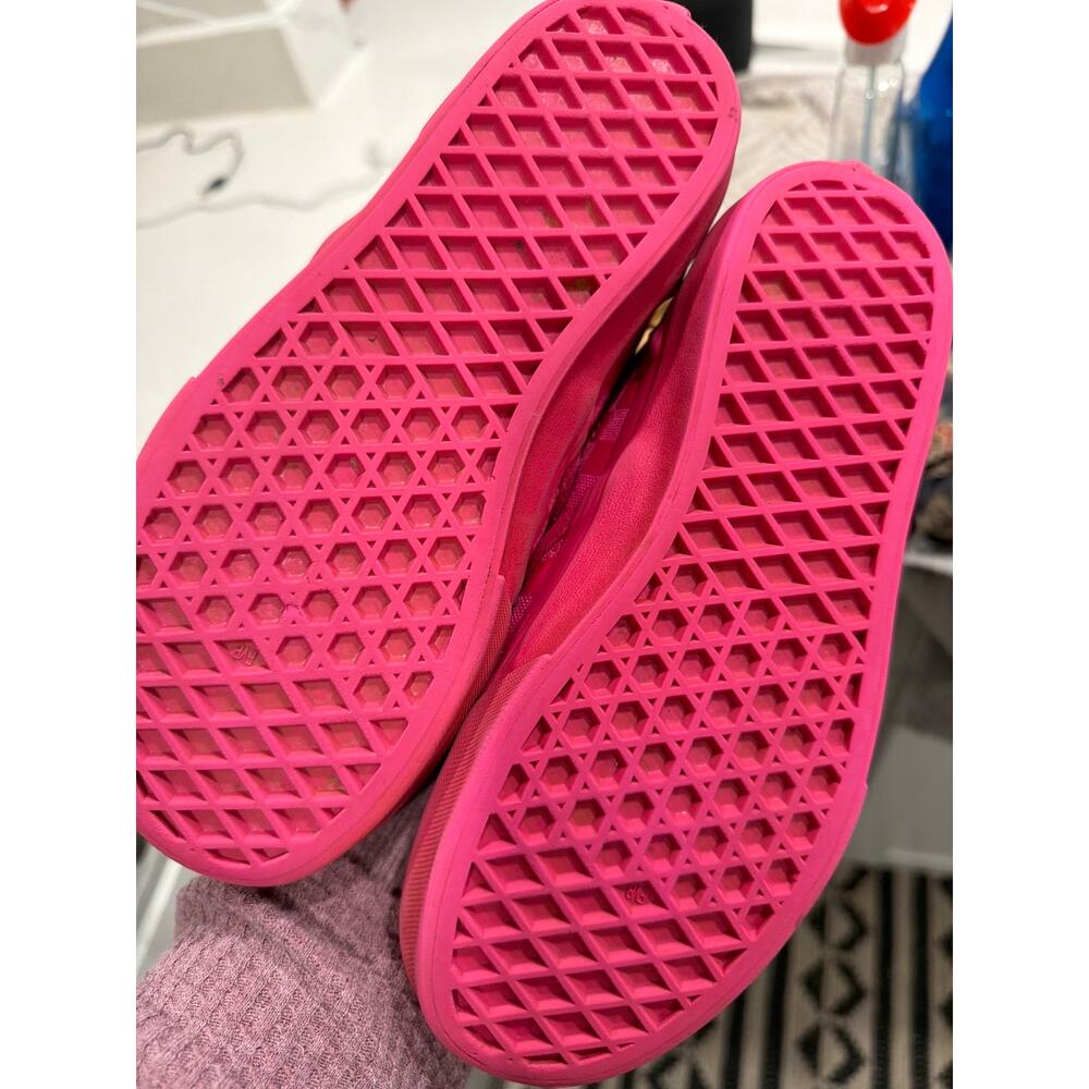 VANS girls size 3 hot pink checkered slip on sneakers shoes - Picture 3 of 4